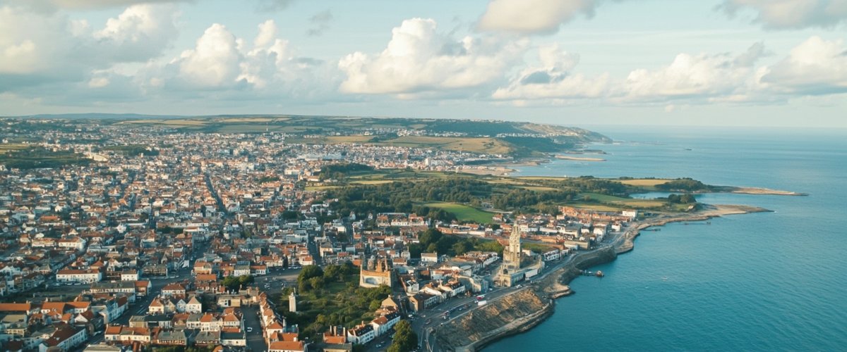 Painterly banner illustration of Whitby