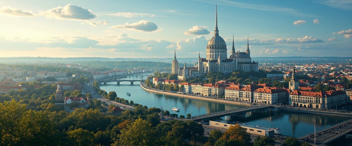 Painterly banner illustration of Wiesbaden