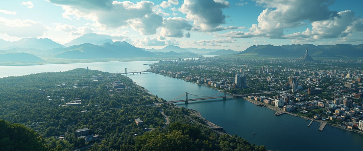 Painterly banner illustration of Yelizovo