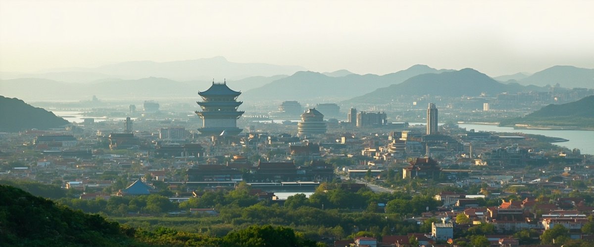 Painterly banner illustration of Yueyang Shi