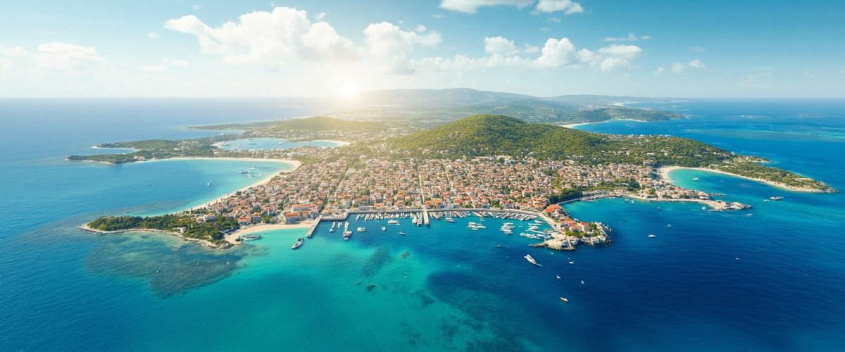 Painterly banner illustration of Zakynthos