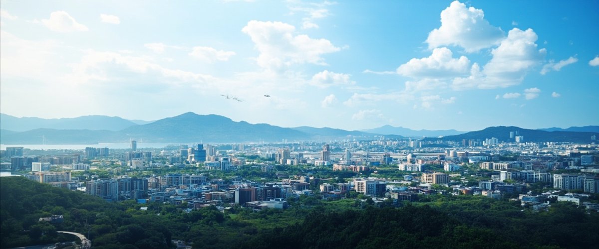 Painterly banner illustration of Zhangjiakou Shi