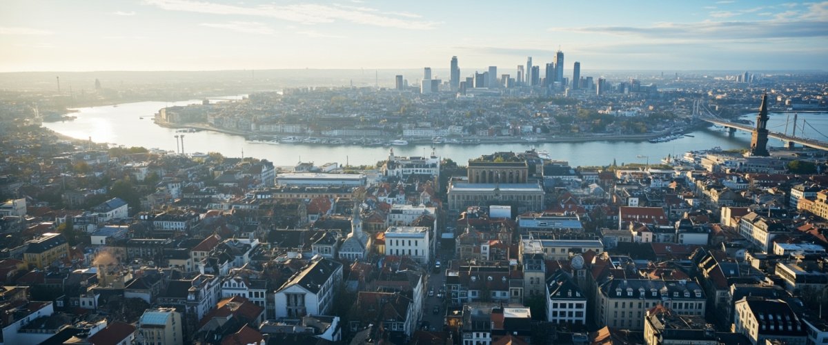 Painterly banner illustration of Zürich (Kreis 3)